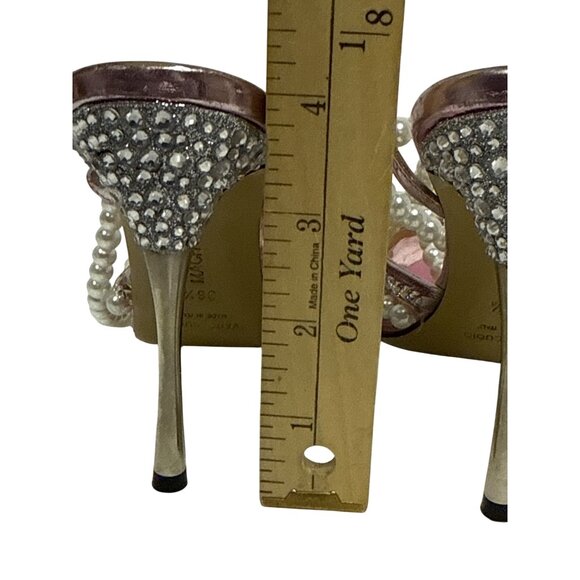 MACH & MACH Diamond of Elizabeth Pumps Women's Pink Pearl Pointed EU 36.5 US 6.5 - Picture 9 of 14